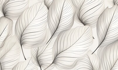 Mopnai tree leaf. line art. pattern. Generative Ai


