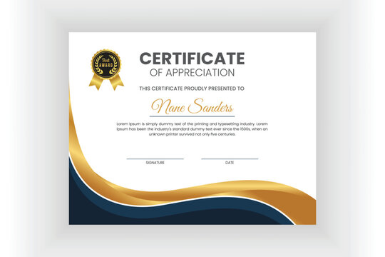 Modern certificate achievement template ,academic qualification or appreciation design