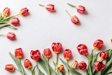 bouquet of red tulips, banner designs