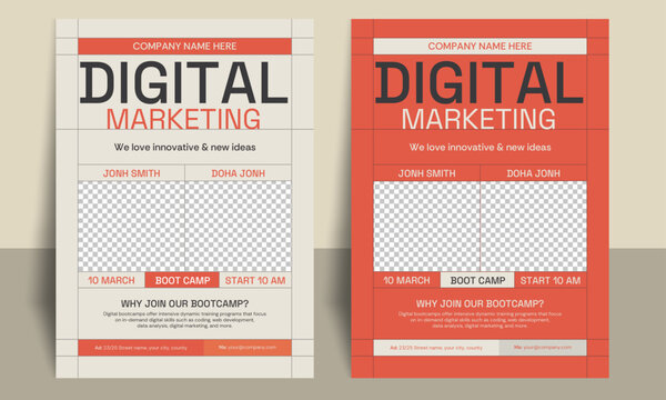 Digital marketing bootcamp flyer template