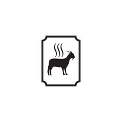 goat meat restaurant emblem logo design