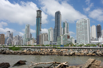 View towards the city in Balneario Camboriú, Brazil