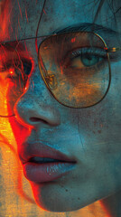 Close-up face of a beautiful woman 