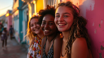Happy people students in Cape Town bright houses