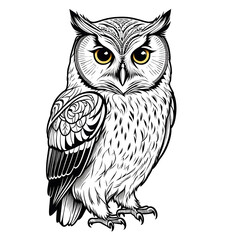Owl illustration on white background.