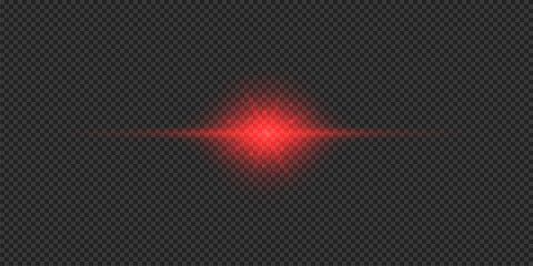 Red horizontal light effect of lens flares