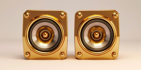 A pair of speakers stacked on top of each other. Ideal for music events, sound systems, or home entertainment setups