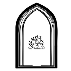 Islamic Window Or Door Arch illustration sketch hand draw