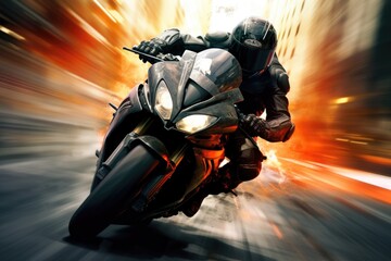 Motorcycle at high speed