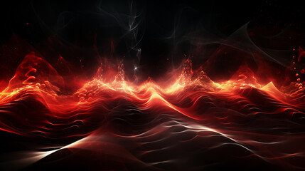 abstract background with red and black waves.