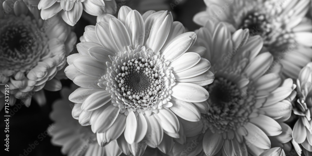 Poster A beautiful bunch of flowers displayed in a vase. Perfect for adding a touch of nature and color to any space