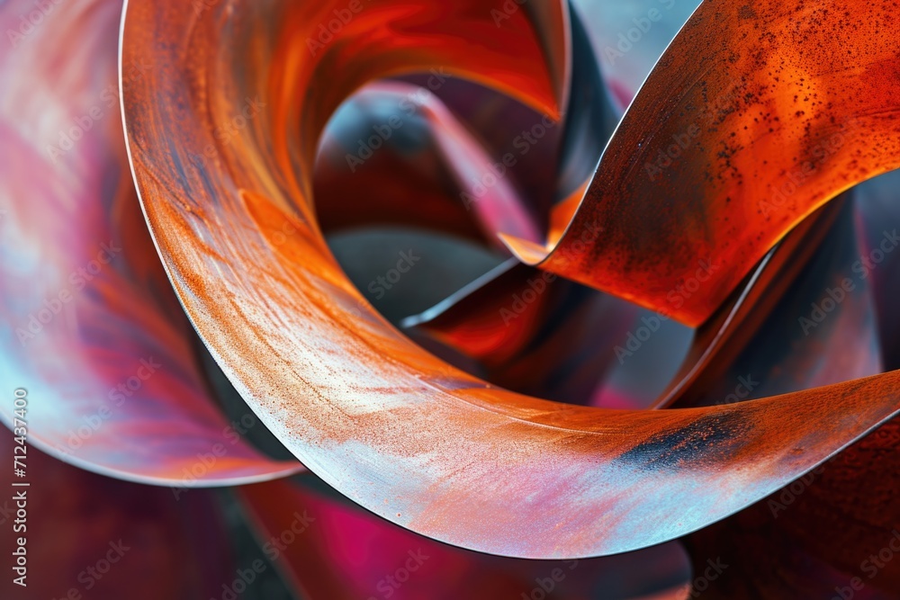 Poster A detailed view of a metal object with a blurred background. This image can be used to depict industrial settings or to add a touch of metallic texture to designs