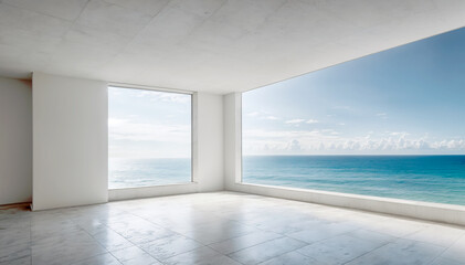Ocean view luxury modern apartment interior 
