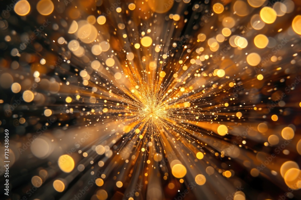 Aufkleber a blurry image of a starburst in a dark room. suitable for various uses