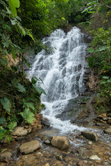Obraz premium Cat Cat Waterfall locate on Cat Cat Village, Sa Pa District, Northern Vietnam