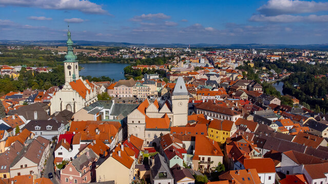 Tabor, Czech Republic. Cityscape historical Tabor in Bohemia,