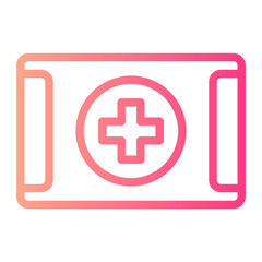 Fototapeta premium first aid box gradient icon
