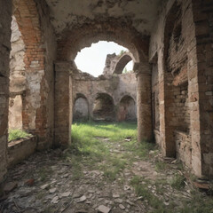 Fototapeta na wymiar ruins of the ancient roman theatre Ruins of the castle Ruins of the castle in a town 