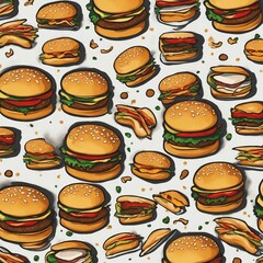 hamburger pattern illustration background