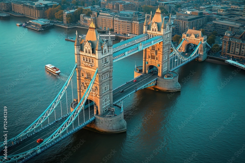 Wall mural tower bridge in london uk, aerial view