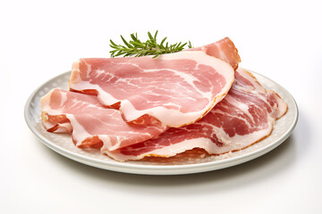 Isolated Italian cured ham, Coppa Stagionata, on a blank canvas.