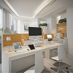 interior office illustration background