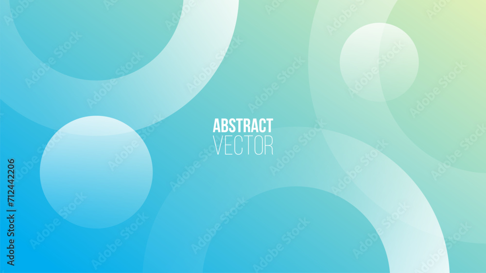 Poster Abstract banner with soft gradient circles. Futuristic background with defocused dynamic circle shapes for creative graphic design. Vector illustration.
