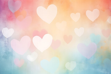 background with  blurred hearts