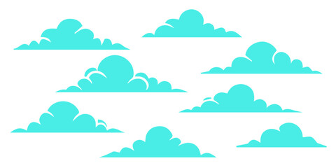 illustration of clouds set, isolated, graphic elements