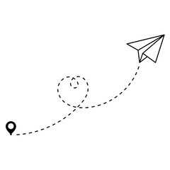 Paper Airplane Route Line