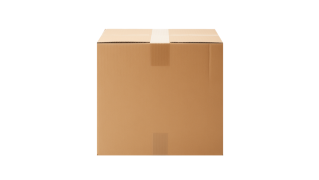 Carton box. Delivery box cut out. Cardboard box on transparent background