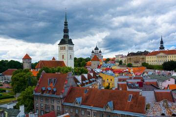 Naklejka na ściany i meble Panoramic view of Tallinn, Estonia