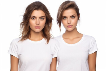 Woman in White Tshirt Mockup created with Generative AI