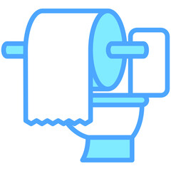 Paper Towel blue dual tone color icon, relate to housekeeping. use for UI or UX kit, web and app development.
