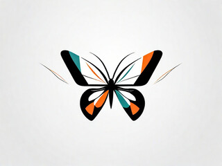 Fototapeta na wymiar minimalist logo design of colorful butterfly, Ai generated 