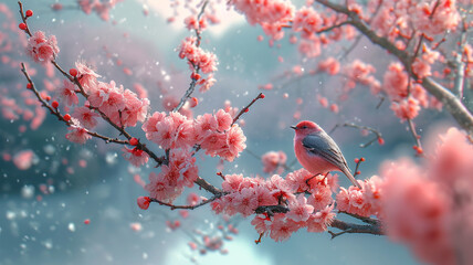 Rejuvenation of nature and blooming flowers