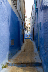 Blue city. Picturesque, narrow streets and alleys of the Medina. Chefchaouen, (Chaouen)  Morocco, Africa