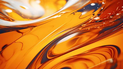 Foto op Plexiglas Abstract liquid oil surface or splashes and drops of liquid oil for science concept background. © Alpa