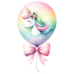 Unicorn balloon in rainbow color for birthday party