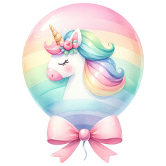 Unicorn balloon in rainbow color for birthday party