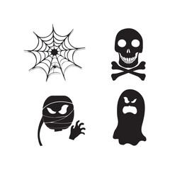 Ghost icon design, Scary ghosts design vector, Halloween characters  symbol. Ghost vector icon, Emotion Variation. Halloween flat vector icon for holiday apps and websites