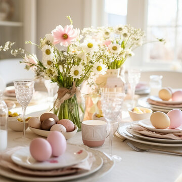 a series of beautiful photos with Easter decorations
