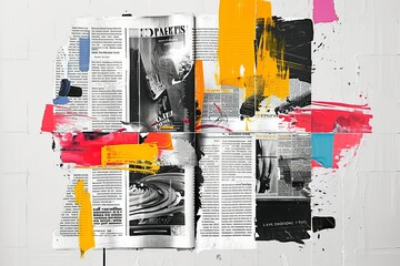 Media Evolution: Newspaper Meets Digital Newsfeeds Collage




