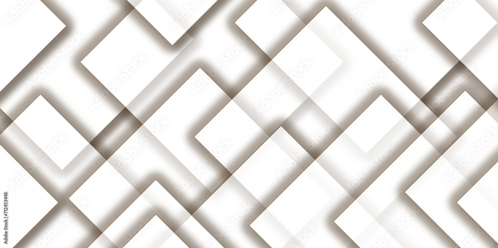 Poster abstract white background design with layers of textured white transparent material in triangle and 