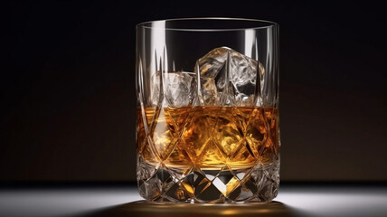 Glass with Whiskey and Ice