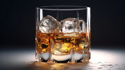 Glass with Whiskey and Ice