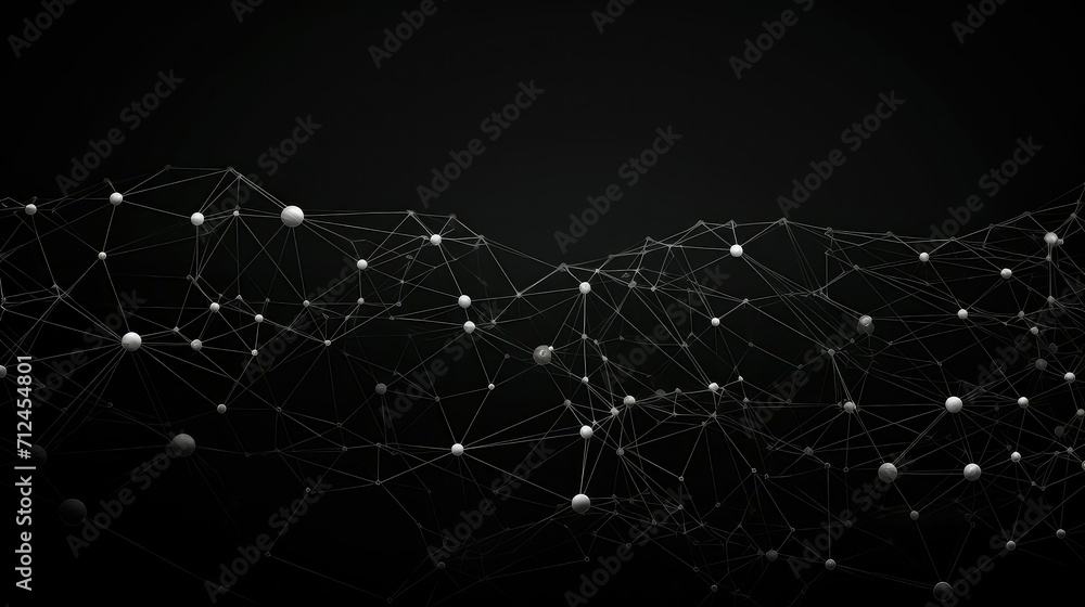 Aufkleber digital network dots background illustration connection internet, communication web, online computer