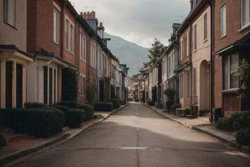 Fototapeta na wymiar Street of residential houses. Ai generated