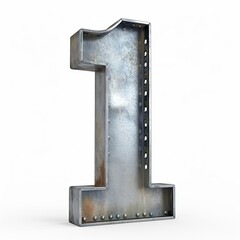Steel beam Font 3d "Number 1"