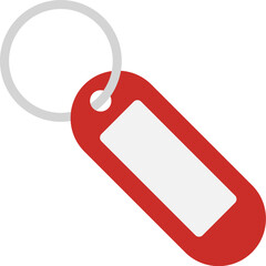 Plastic keyring and empty label icon. Vector illustration.